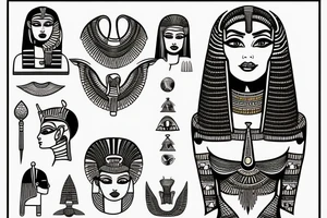 Egyptian goddess making out with a witch tattoo idea