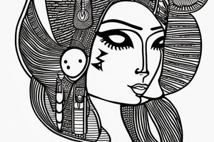 Egyptian goddess making out with a witch tattoo idea