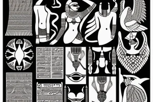Egyptian goddess kissing a witch tattoo idea