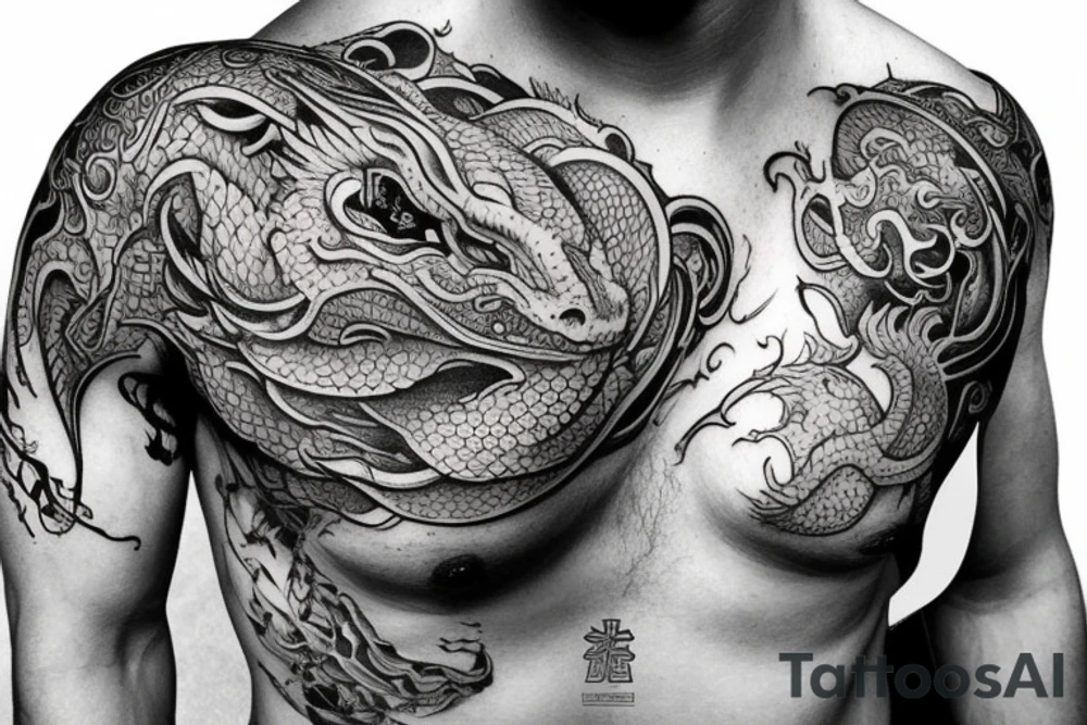 Dragons Intricate Vivid Elaborate Comprehensive Smokey Sleeve Detailed tattoo idea