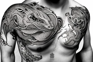 Dragons Intricate Vivid Elaborate Comprehensive Smokey Sleeve Detailed tattoo idea