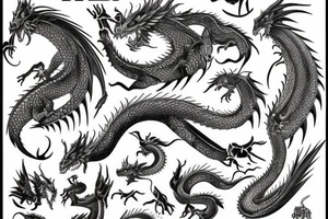 Dragons Intricate Vivid Elaborate Comprehensive Smokey Detailed tattoo idea
