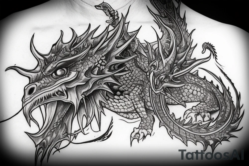 Dragons Intricate Vivid Elaborate Comprehensive Smokey Detailed tattoo idea