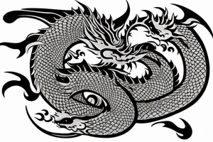 Dragons Intricate Vivid Elaborate Comprehensive Smokey Detailed Stencil Japanese tattoo idea
