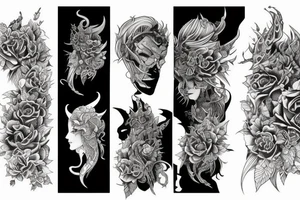 Demon Girl Elaborate Detailed Vivid tattoo idea