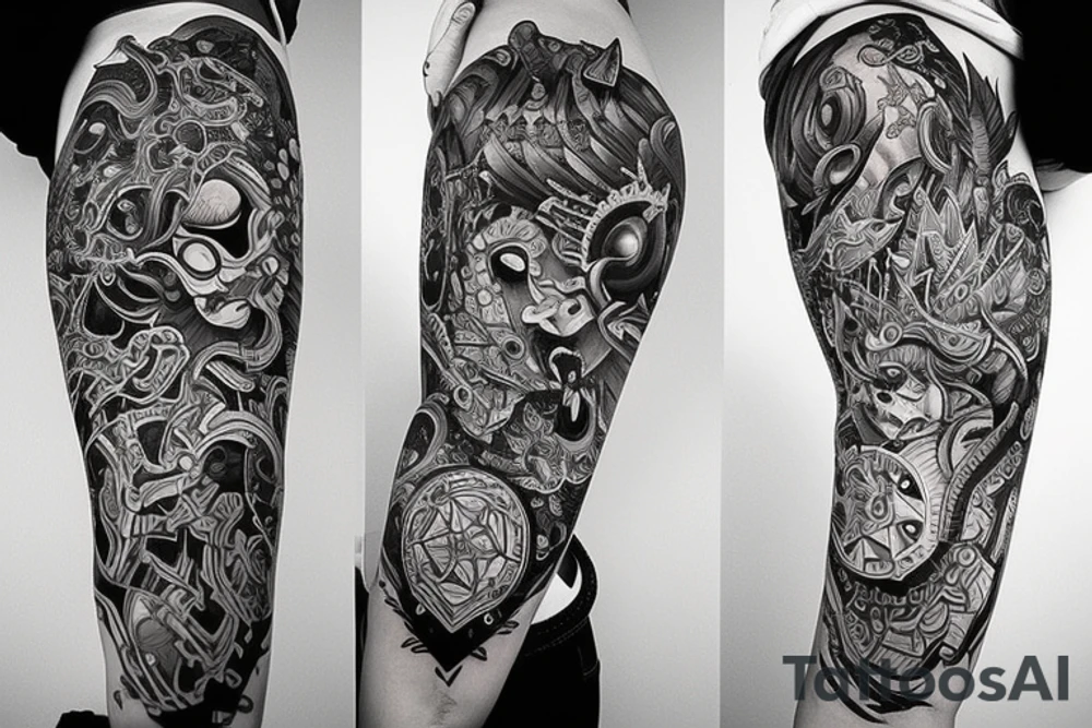 Demon Girl Elaborate Detailed Vivid tattoo idea