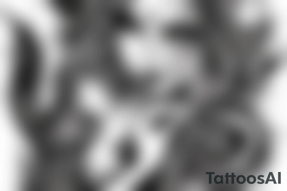 Demon Girl Elaborate Detailed Vivid Smokey Grim tattoo idea