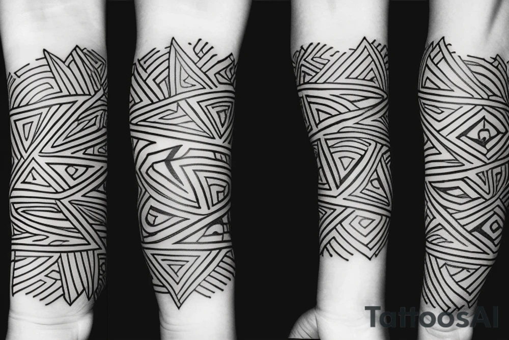 Filipino patterns wrapped around forearm tattoo idea
