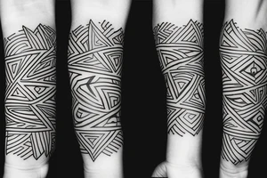 Filipino patterns wrapped around forearm tattoo idea