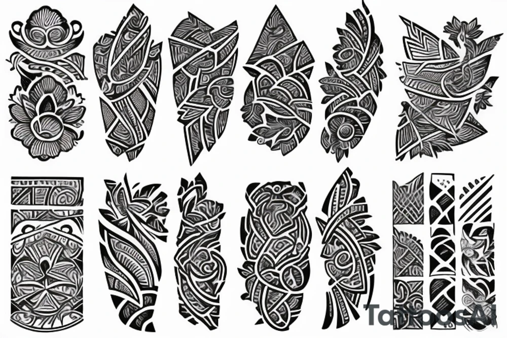 Filipino patterns wrapped around forearm tattoo idea