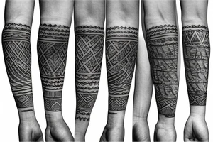 Filipino ancient patterns wrapped around forearm tattoo idea
