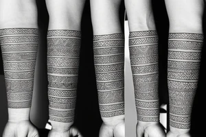 Filipino ancient patterns wrapped around forearm tattoo idea