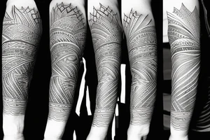 Filipino hills valleys sun water ancient patterns wrapped around forearm tattoo idea