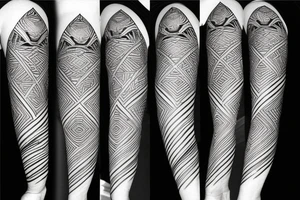 Filipino island earth water sun patterns wrapped around forearm tattoo idea