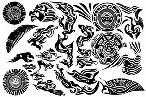 Filipino island earth water sun patterns forearm tattoo idea