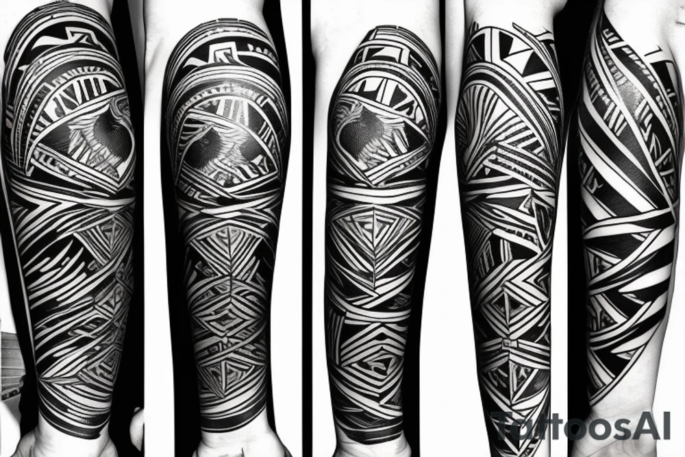 Philippines sun waves eagle lightning mountain tribal patterns forearm tattoo idea Philippines sun waves eagle lightning mountain tribal patterns forearm tattoo idea