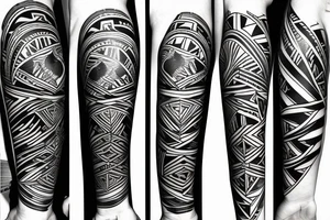 Philippines sun waves eagle lightning mountain tribal patterns forearm tattoo idea