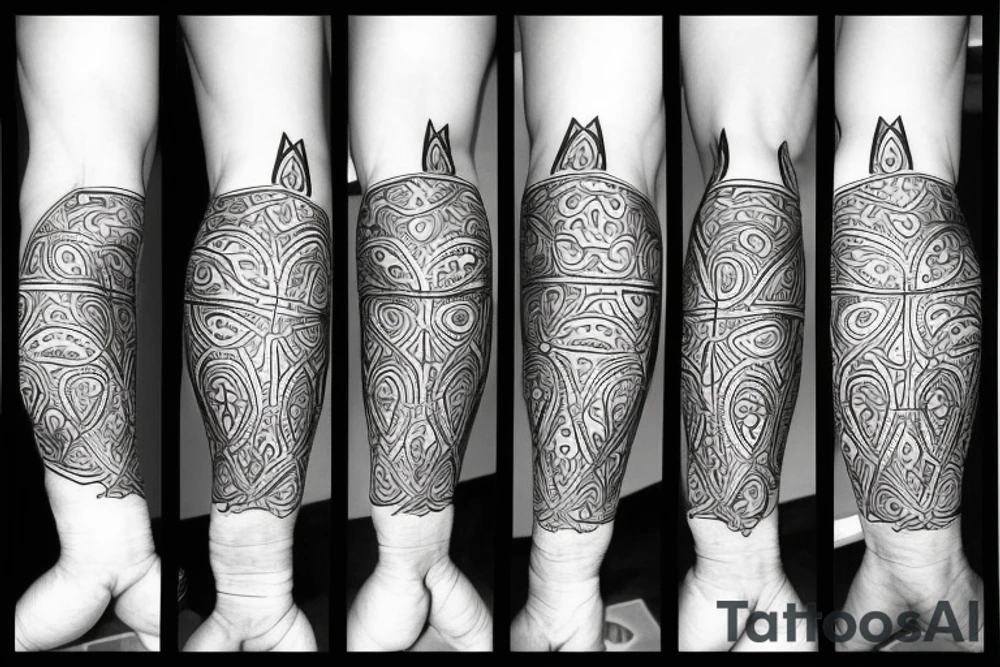 Patterned gym tattoo idea