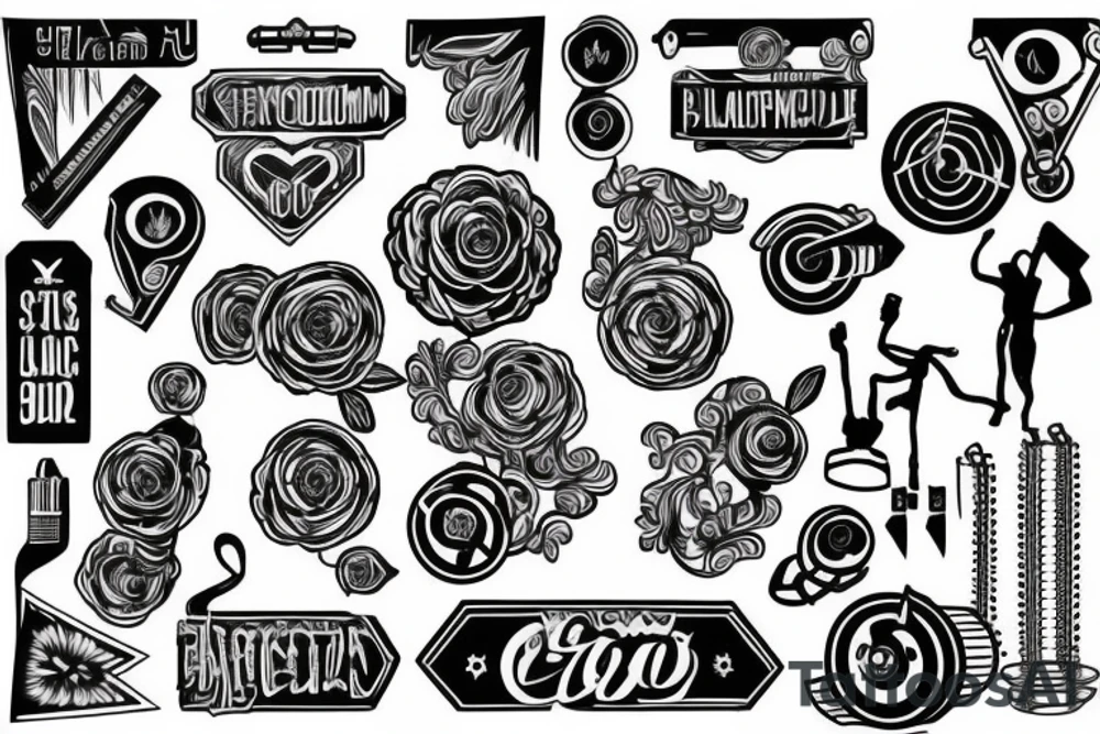 Patterned gym tattoo idea