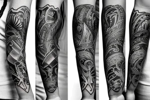 Arm sleeve attractive tattoo idea