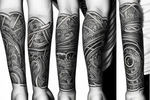 Arm sleeve attractive tattoo idea