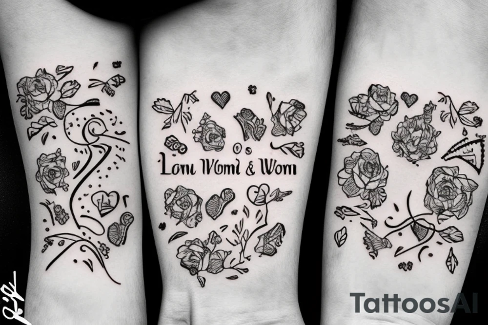 Man and woman in love getting married tattoo idea