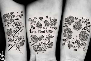 Man and woman in love getting married tattoo idea
