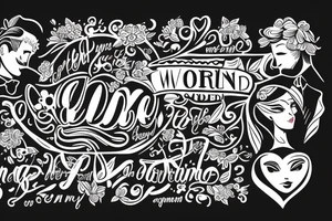 Man and woman in love getting married tattoo idea