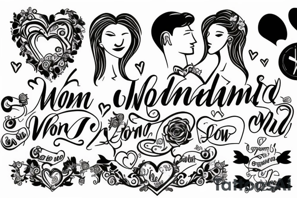 Man and woman in love getting married. No words tattoo idea