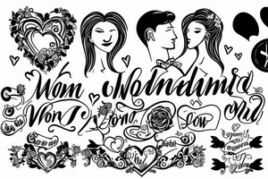 Man and woman in love getting married. No words tattoo idea