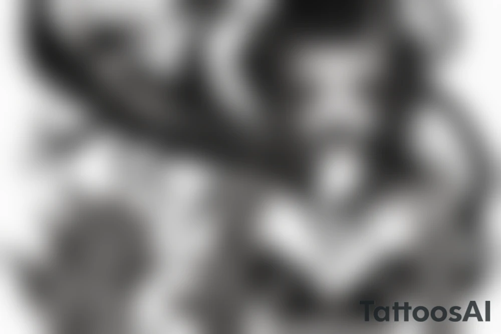 Demon Girl Elaborate Detailed Vivid Smokey Grim Wicked Smirk Beautiful Devil tattoo idea