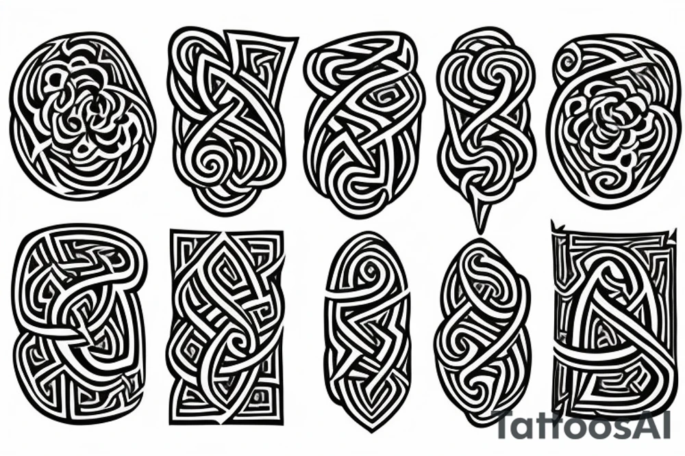 Witch Norse Runes Intricate Beautiful Stoic Roses tattoo idea