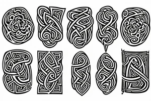 Witch Norse Runes Intricate Beautiful Stoic Roses tattoo idea