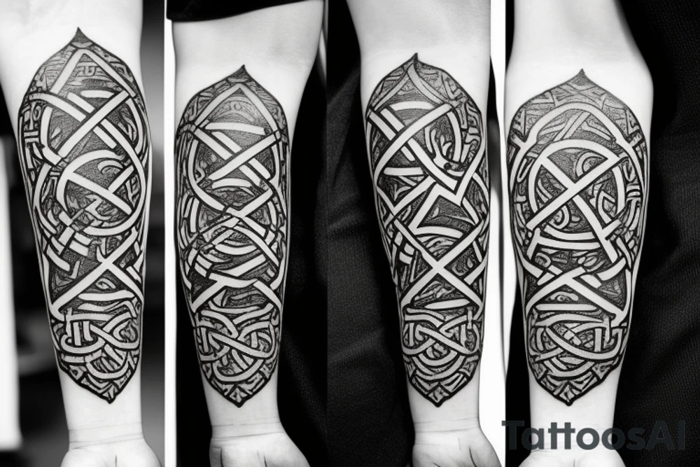 Witch Norse Runes Intricate Beautiful Stoic Roses tattoo idea