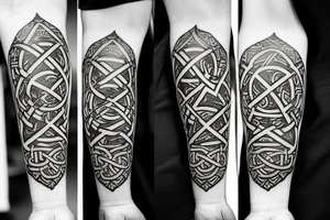Witch Norse Runes Intricate Beautiful Stoic Roses tattoo idea