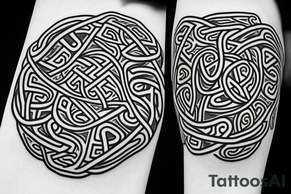 Witch Norse Runes Intricate Beautiful Stoic Roses tattoo idea