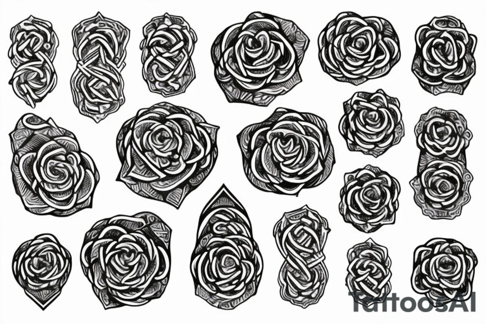 Witch Norse Runes Intricate Beautiful Stoic Roses tattoo idea