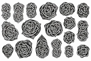 Witch Norse Runes Intricate Beautiful Stoic Roses tattoo idea