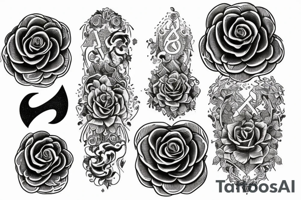 Witch Girl Runes Intricate Beautiful Stoic Roses tattoo idea