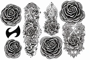 Witch Girl Runes Intricate Beautiful Stoic Roses tattoo idea
