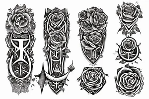 Witch Girl Runes Intricate Beautiful Stoic Roses tattoo idea