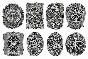 Witch Girl Runes Intricate Beautiful Stoic Roses Viking Norse tattoo idea