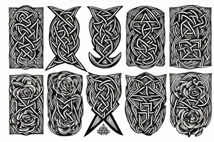 Witch Girl Runes Intricate Beautiful Stoic Roses Viking Norse tattoo idea