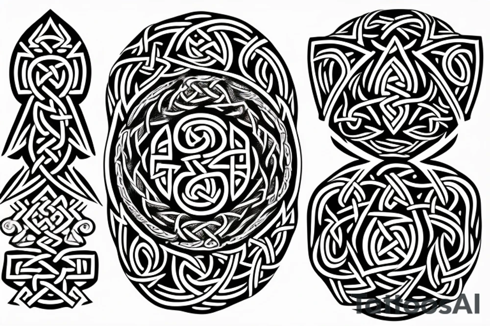 Witch Girl Runic Intricate Beautiful Stoic Roses Viking Norse tattoo idea