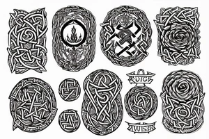 Witch Girl Runic Intricate Beautiful Stoic Roses Viking Norse tattoo idea