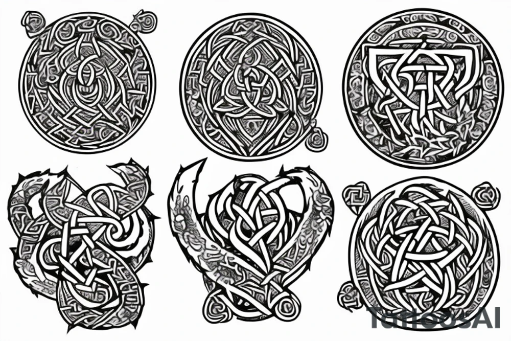 Witch Girl Runic Intricate Beautiful Stoic Roses Viking Norse tattoo idea