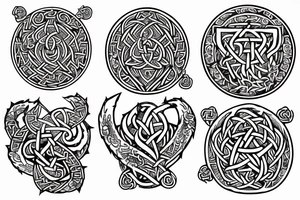 Witch Girl Runic Intricate Beautiful Stoic Roses Viking Norse tattoo idea