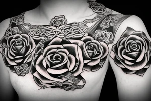 Witch Girl Intricate Beautiful Stoic Roses Viking Norse tattoo idea