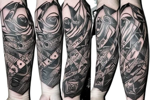 Demonic Badass Woman Babe Thorns Smokey Intricate Detailed Pretty Runes tattoo idea