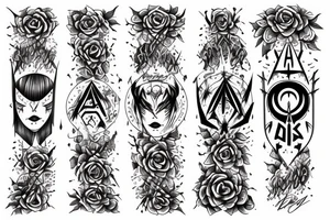 Demonic Badass Woman Babe Thorns Smokey Intricate Detailed Pretty Runes tattoo idea